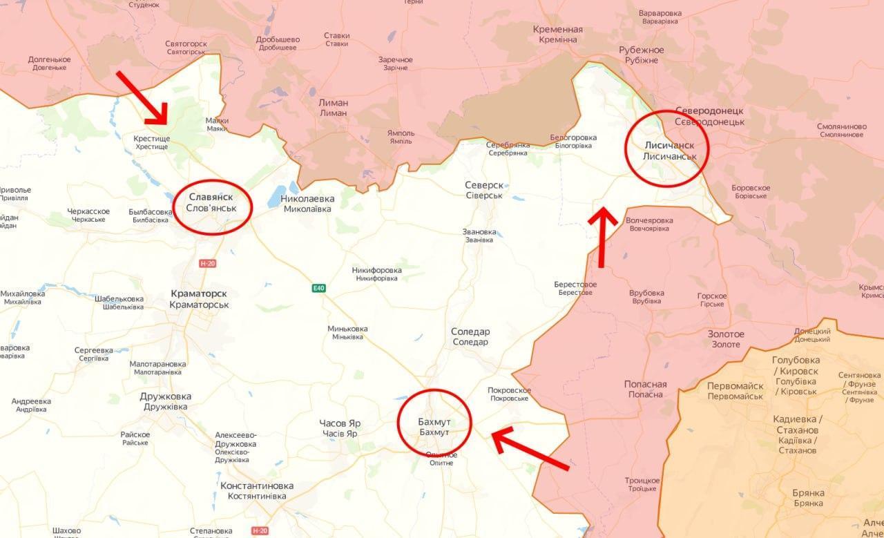 Ուկրաինայի ԳՇ-ն հաստատում է ռուսական հարձակման զարգացումը երեք ուղղություններում (Քարտեզ)