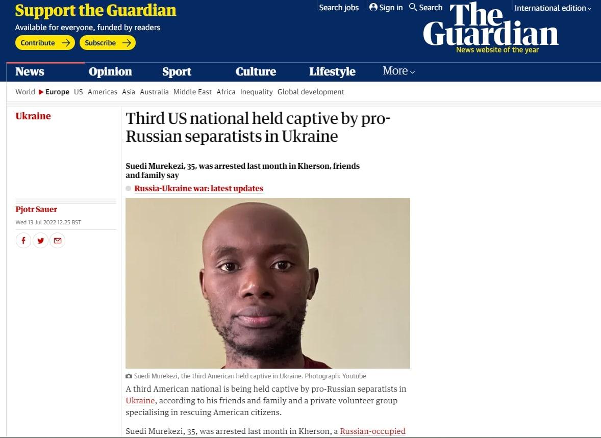 ԱՄՆ երրորդ քաղաքացին է հայտնվել ռուսական գերության մեջ. The Guardian