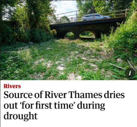 Մեծ Բրիտանիայում Թեմզա գետը չորացել է. Rivers