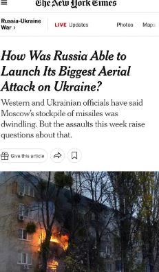 Արևմուտքը հերքել է իր իսկ այն գնահատականները, որ ռուսական հրթիռները սպառվել են. New York Times
