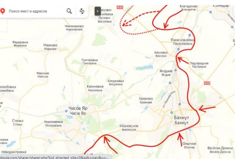 Բախմուտի ուղղությամբ ուկրաինական ուժերն անխուսափելի կործանման եզրին են (Քարտեզ)